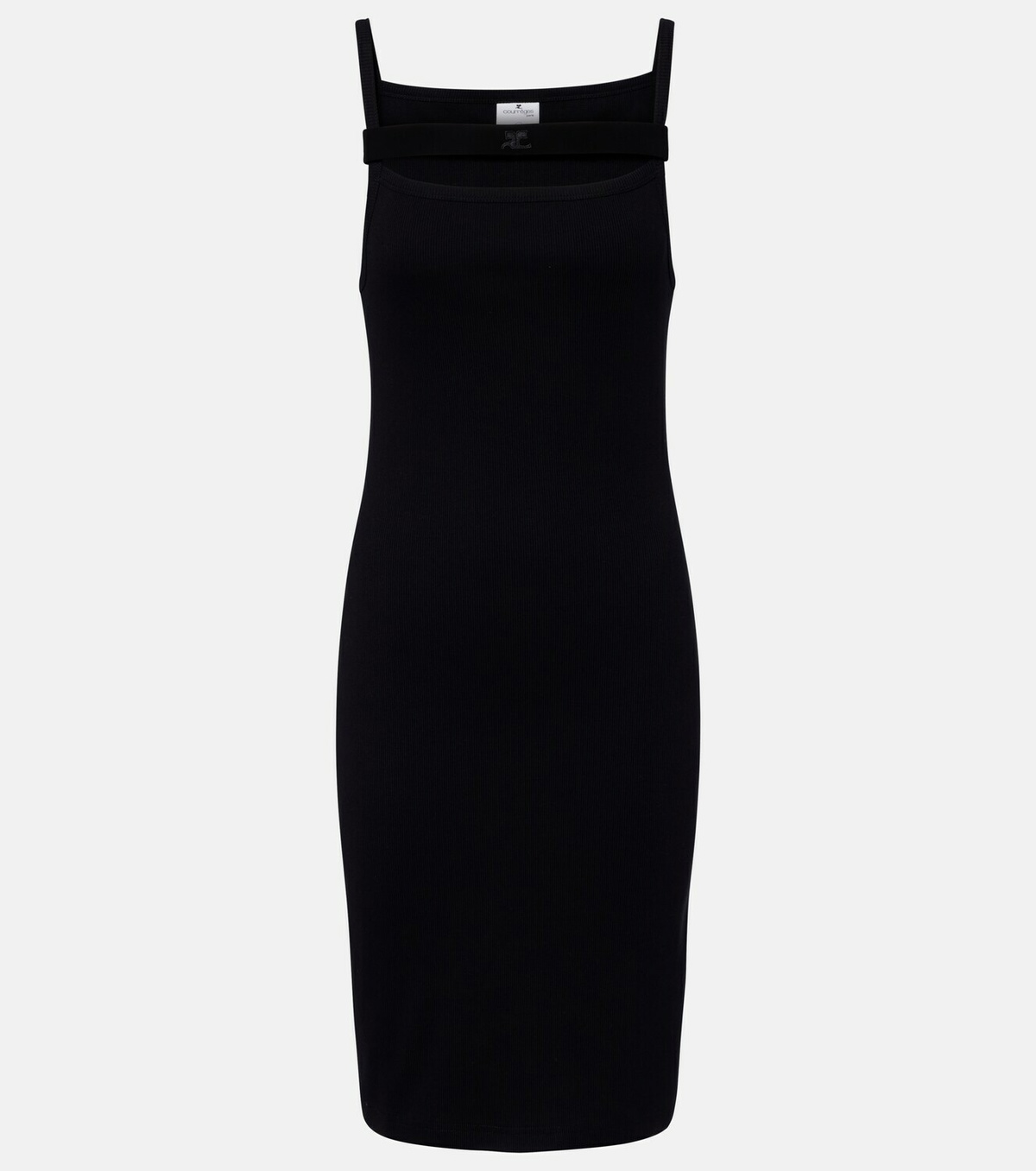 Courrèges Ribbed-knit cotton jersey midi dress