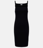 Courrèges Ribbed-knit cotton jersey midi dress