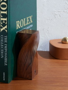 Assouline - Twist Wood and Suede-Trimmed Bookend