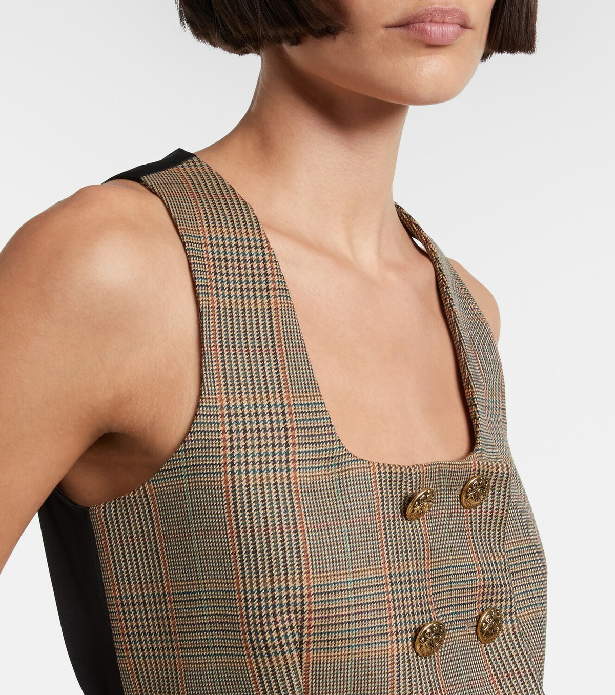 McQueen Prince of Wales check wool vest