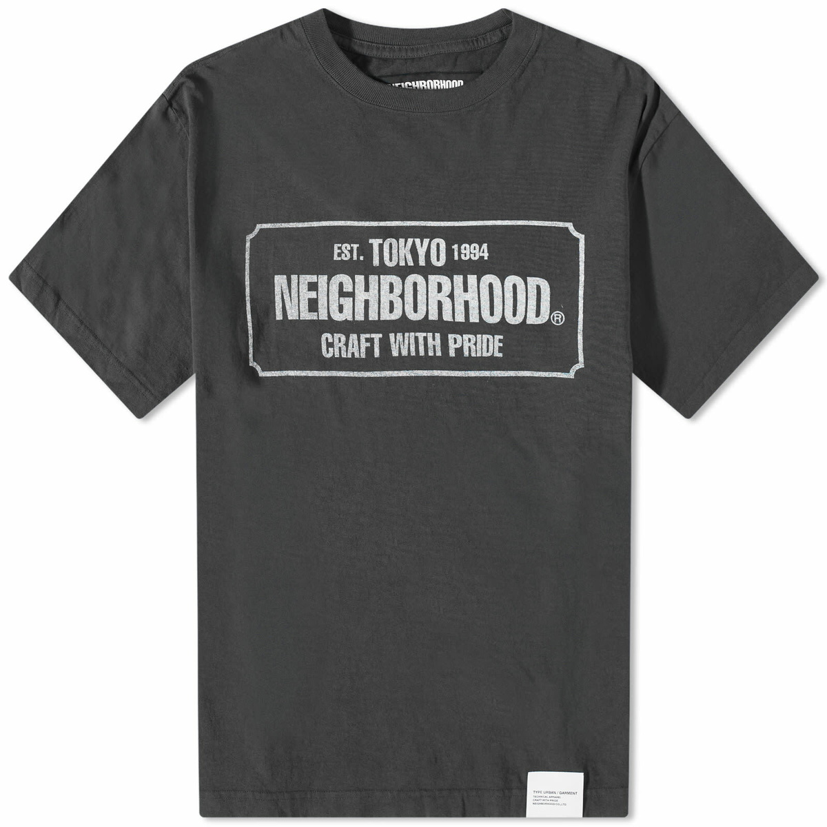 Neighborhood Men's Sulfur Dye Logo T-Shirt in Black Neighborhood