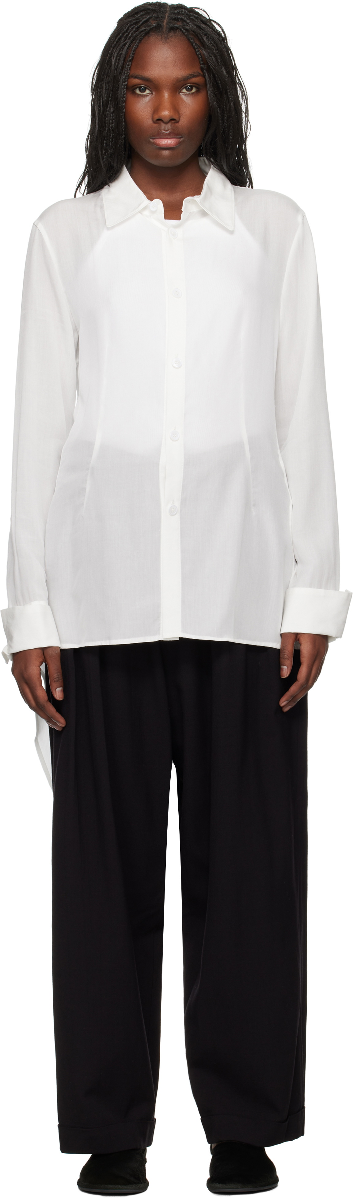 YOHJI YAMAMOTO White Sailor Cutting Shirt