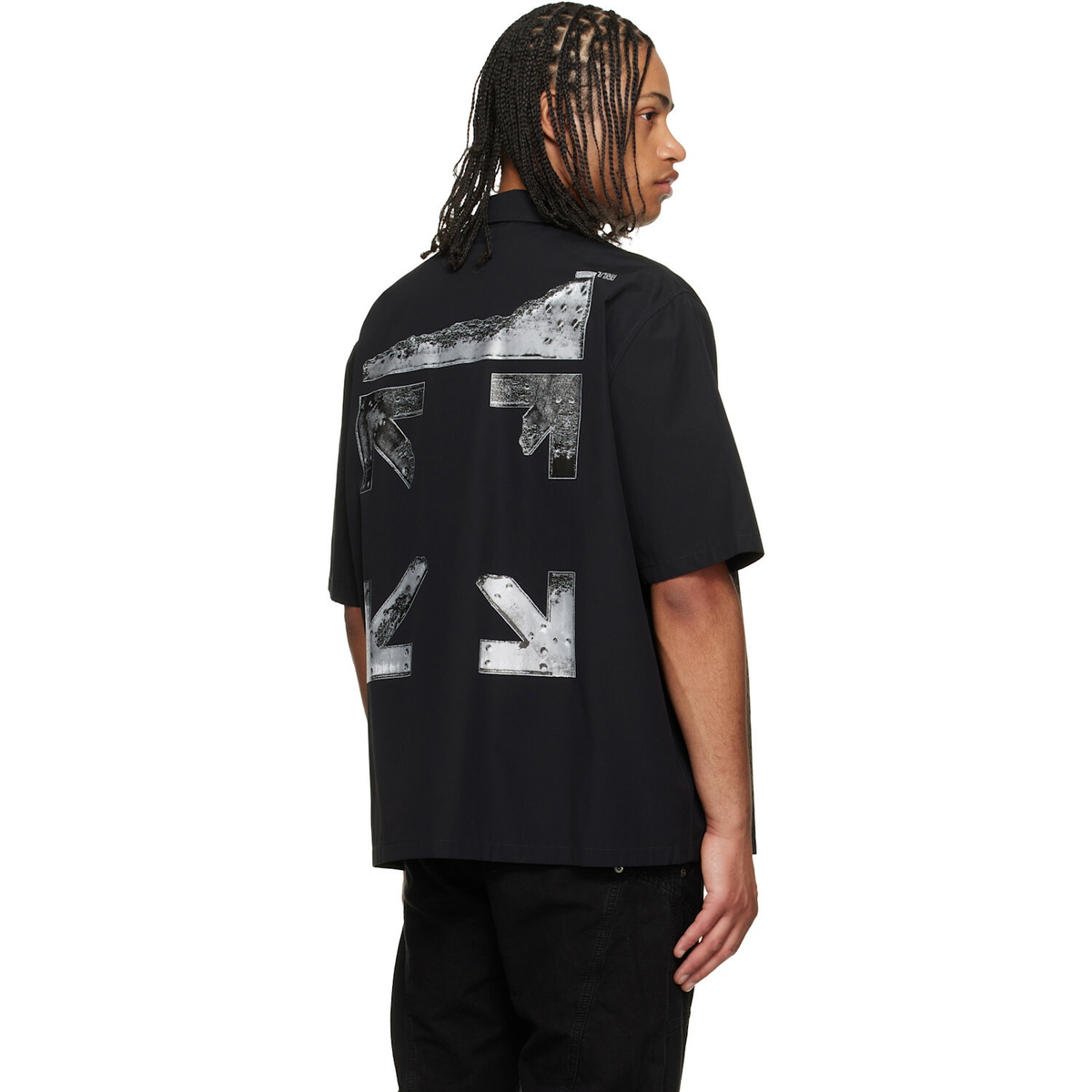 Off-White Black Metal Arrow Poplin Bowling Shirt