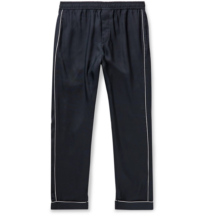 Photo: Valentino - Piped Silk Trousers - Blue