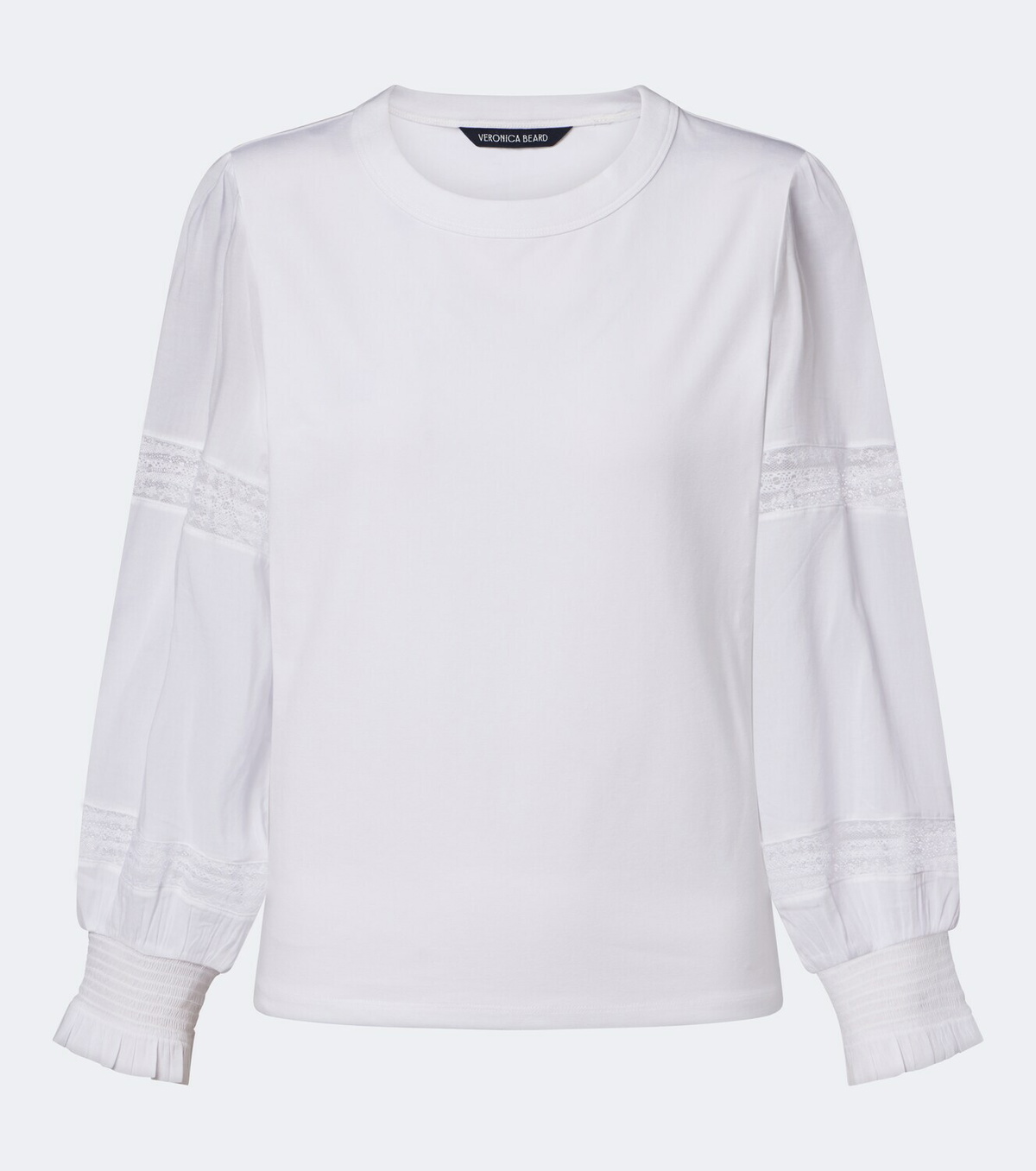 Veronica Beard Bellamie lace-trimmed cotton-blend top