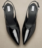 Alaïa Patent leather wedge slingback clogs