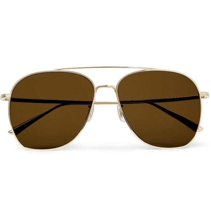 Photo: THE ROW - Oliver Peoples Ellerston Aviator-Style Titanium Sunglasses - Gold