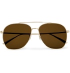 THE ROW - Oliver Peoples Ellerston Aviator-Style Titanium Sunglasses - Gold