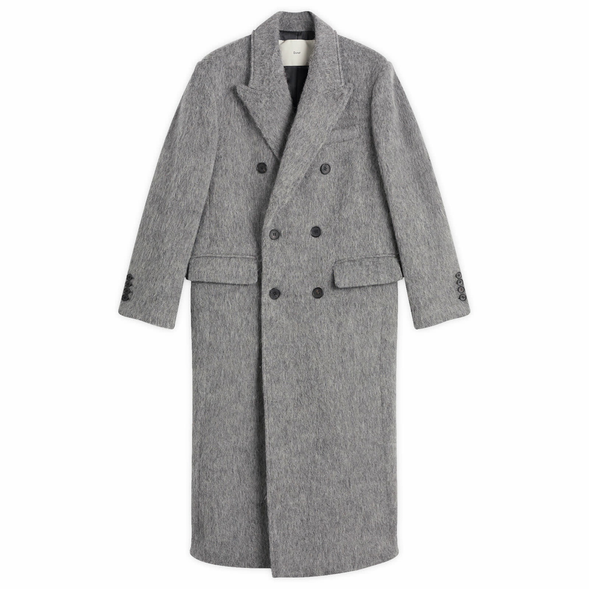 DUNST Women's Unisex Tailored Double-Breasted Wool Coat in Melange