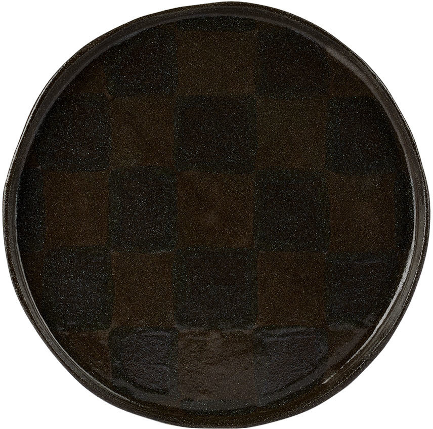 Harlie Brown Studio SSENSE Exclusive Black Glitter Check Plate