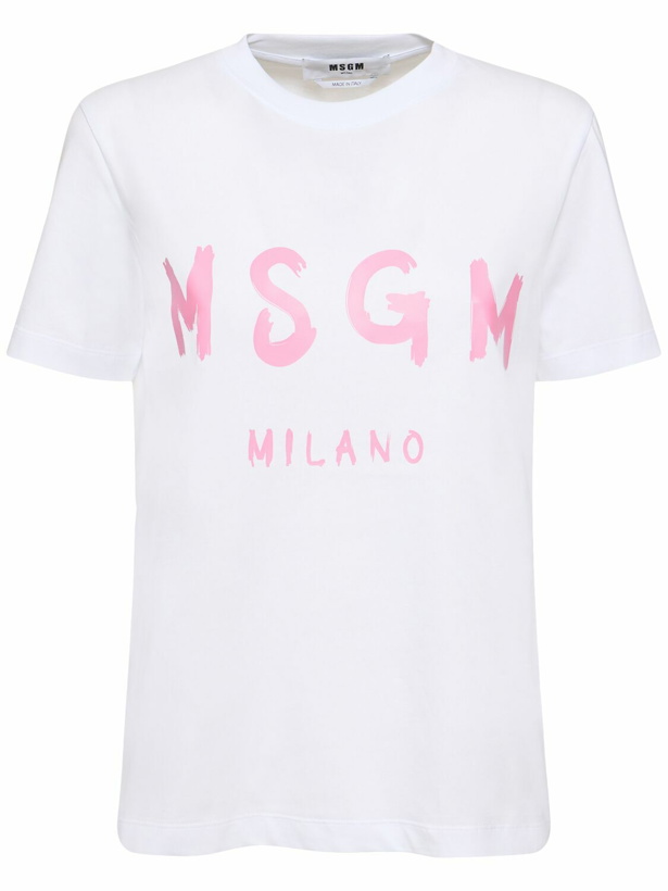 Photo: MSGM Cotton Jersey Logo T-shirt