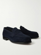 George Cleverley - Cannes Suede Penny Loafers - Blue