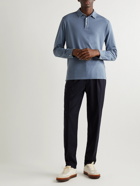 Altea - Cotton and Cashmere-Blend Jersey Polo Shirt - Blue