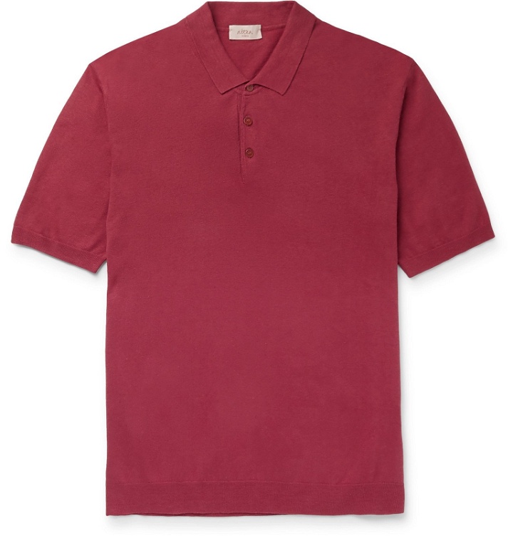 Photo: Altea - Linen and Cotton-Blend Polo Shirt - Red