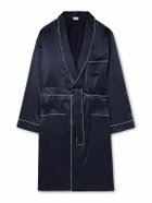 ZIMMERLI - Belted Silk-Satin Robe - Blue