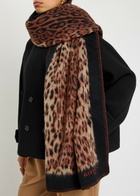 Givenchy Leopard-print Brushed Wool Scarf - Brown - One Size