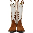 Off-White Brown and White Cowboy Boots