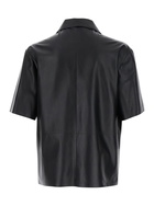 ARMA cave Black Oversize Shirt With Notched Collar In Leather Man