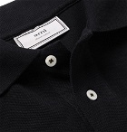 AMI - The Smiley Company Logo-Appliquéd Cotton-Pique Polo Shirt - Black