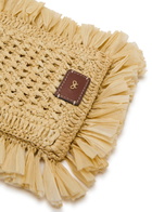 Anya Hindmarch Fringed Raffia and Leather Cross-body Phone Pouch - Natural - One Size