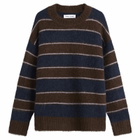 Samsøe Samsøe Women's Sajeanne Hairy Knit Sweater in Black Coffee Stripe