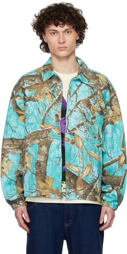 Photo: Awake NY Blue Frayed Script Coach Jacket