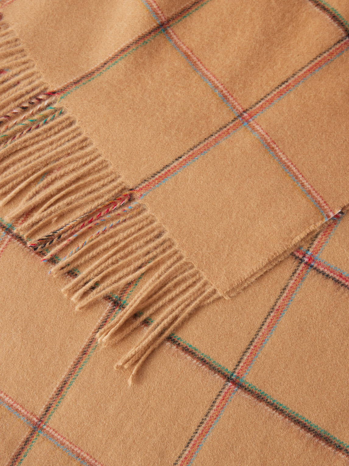 Paul Smith - Checked Wool and Cashmere-Blend Scarf - Brown