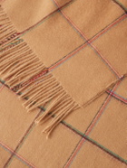 Paul Smith - Checked Wool and Cashmere-Blend Scarf - Brown