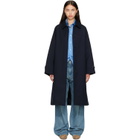 A.P.C. Navy Water-Repellent Wool Coat
