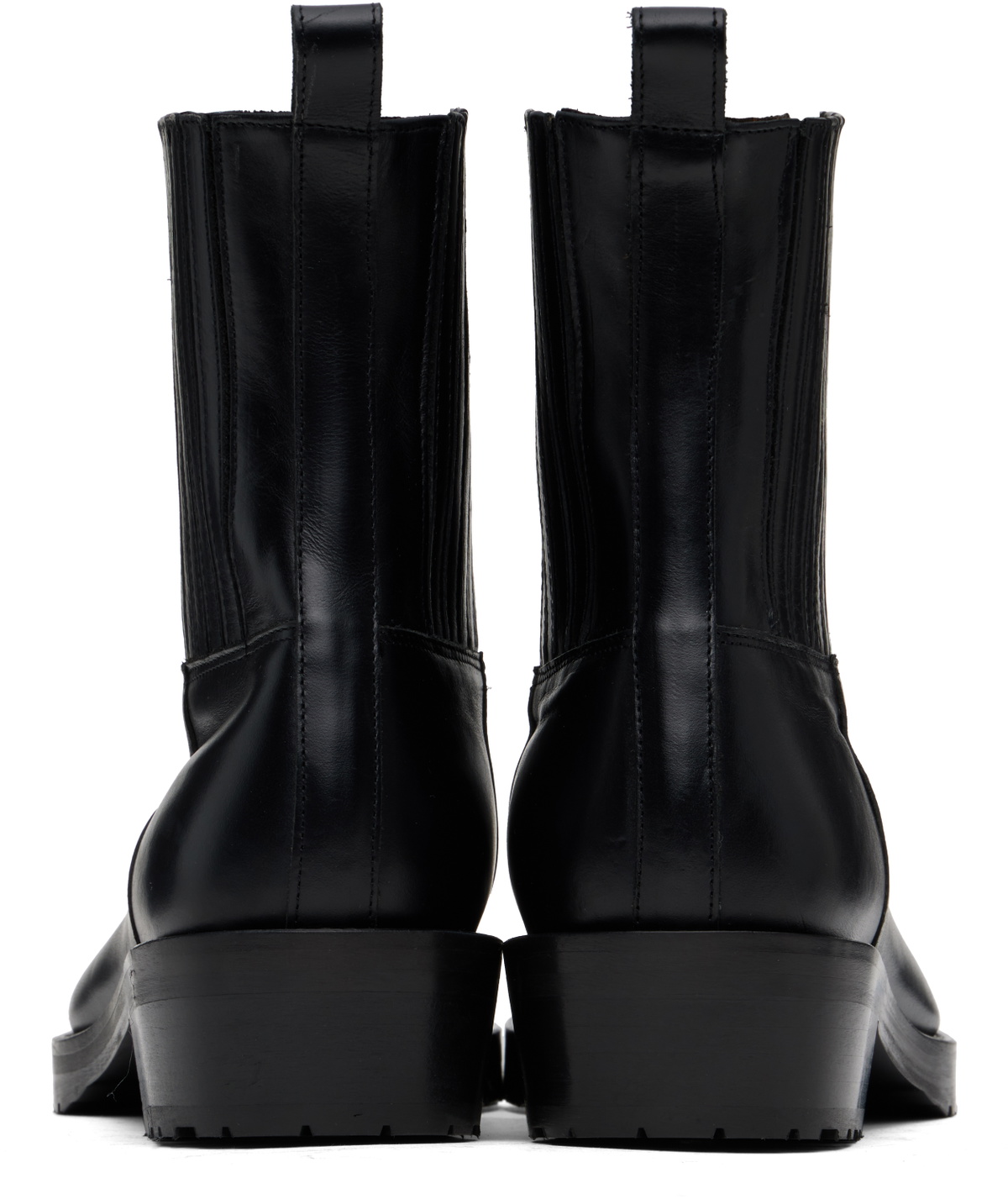 Toga Virilis SSENSE Exclusive Black Hard Leather Chelsea Boots