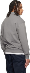 Hugo Gray Cotton Terry Logo-Print Sweatshirt
