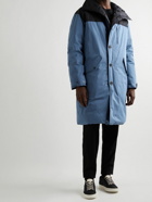 Yves Salomon - Reversible Colour-Block Cotton-Blend and Quilted Nylon Hooded Down Parka - Blue