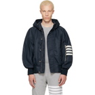 Thom Browne Navy Tech Twill Blouson Jacket