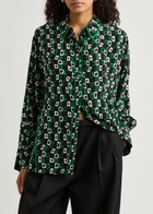 Diane Von Furstenberg Alona Printed Shirt Black
