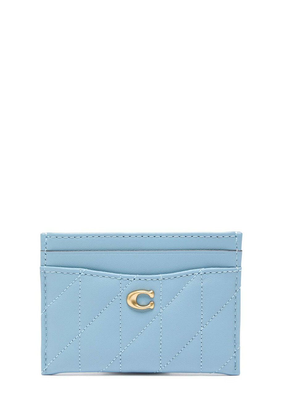 Coach Pillow Quilted Leather Card Holder - Light Blue - One Size