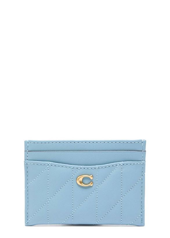 Photo: Coach Pillow Quilted Leather Card Holder - Light Blue - One Size