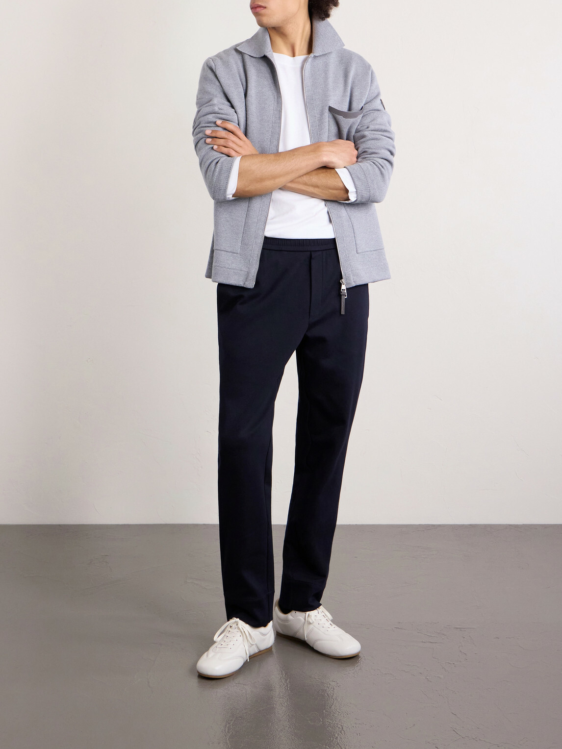 Moncler - Tapered Stretch-Cotton Jersey Sweatpants - Blue