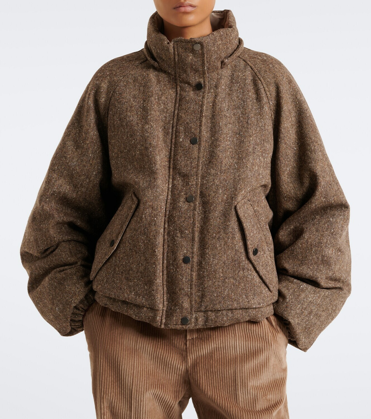 Brunello Cucinelli Hooded wool-blend down jacket