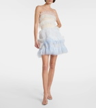 Susan Fang Ruffled sheer tulle minidress