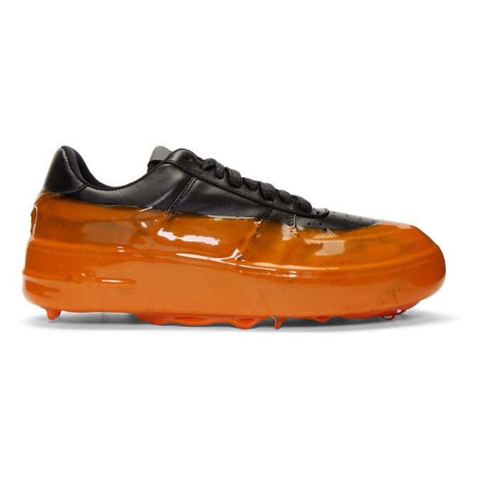 Photo: 424 Black and Orange Dipped Sneakers
