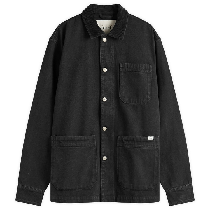 Photo: Foret Men's Rowan Denim Overshirt in Washed Black