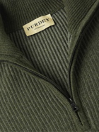 Purdey - Ribbed Cashmere Half-Zip Sweater - Green