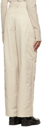 DEVEAUX NEW YORK Beige Cinch Belt Trousers