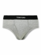 TOM FORD - Stretch-Cotton and Modal-Blend Briefs - Gray