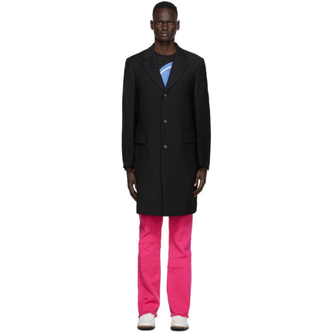Photo: We11done Black Three-Button Mid-Length Coat
