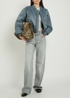 Anine Bing Leon Padded Satin-twill Cropped Bomber Jacket Dark Grey
