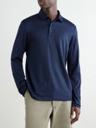 Brioni - Wool and Silk-Blend Polo Shirt - Blue