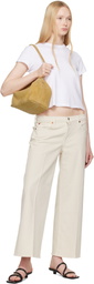 Re/Done Off-White Comfort Stretch Wide Leg Crop Jeans