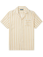 Frescobol Carioca - Thomas Camp-Collar Striped Linen Shirt - Yellow