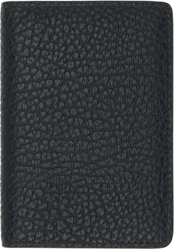 Photo: Maison Margiela Black Slim 2 Grainy Leather Card Holder